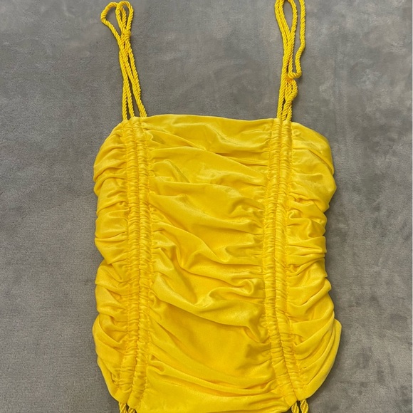New! Baobab Ancla Ruched Swimsuit In Popcorn yellow nwot 24169 - Picture 14 of 14